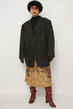 Blazer xadrez cinza maxi vintage - comprar online