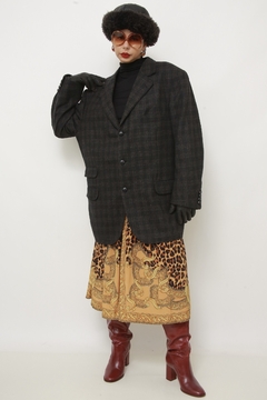 Blazer xadrez cinza maxi vintage - comprar online