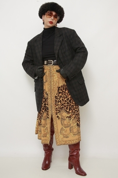 Blazer xadrez cinza maxi vintage - loja online
