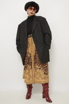 Blazer xadrez cinza maxi vintage na internet