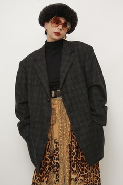 Blazer xadrez cinza maxi vintage - loja online