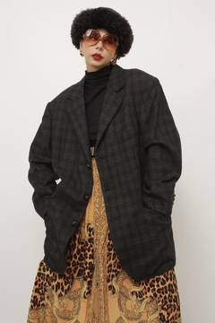 Blazer xadrez cinza maxi vintage na internet