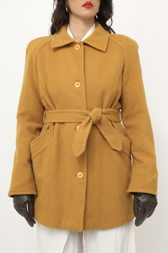 Casaco amarelo 100% lã classico - comprar online