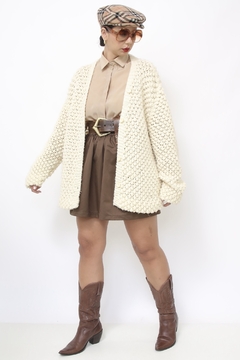 CARDIGAN TRICOT GROSSO MANGA BUFANTE - comprar online