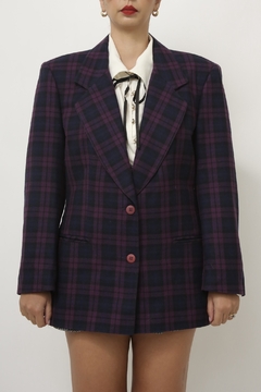 Imagem do Blazer xadrez roxo forrado GREGORY