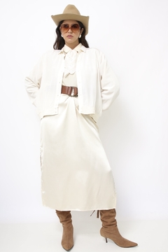 Jaqueta fina bomber CGC creme - comprar online