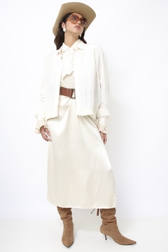 Jaqueta fina bomber CGC creme - loja online