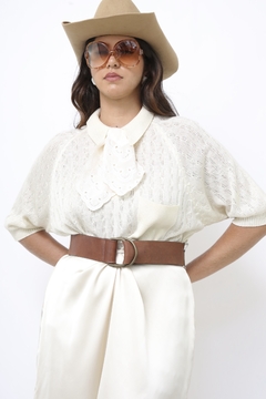 Polo tricot creme vintage