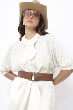 Imagem do Polo tricot creme vintage