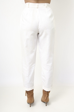 Calça 100% linho branca vintage - loja online
