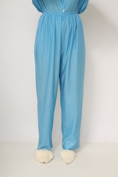Conjunto de pijama azul BLUSA + CALÇA - Capichó Brechó