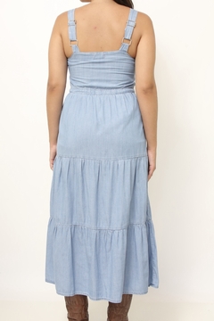 Vestido jeans babados western - comprar online