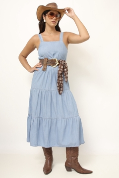 Vestido jeans babados western