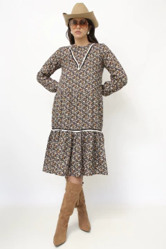 Imagem do Vestido liberty marrom western babados