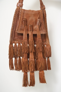 Bolsa couro franjas rustica - comprar online