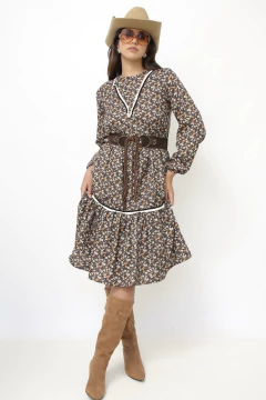 Imagem do Vestido liberty marrom western babados
