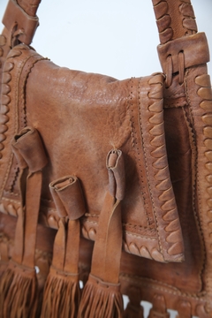 Imagem do Bolsa couro franjas rustica