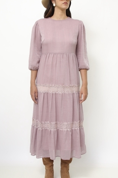 Vestido brilho roxo western camadas renda na internet