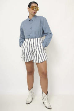 Camisa YSL azul vintage - Capichó Brechó