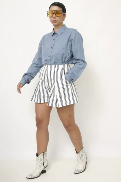 Camisa YSL azul vintage - loja online
