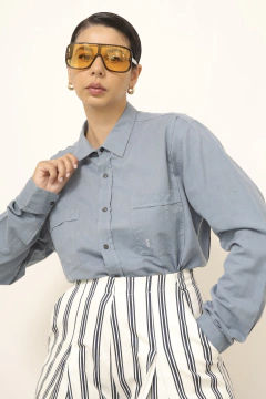 Camisa YSL azul vintage - comprar online
