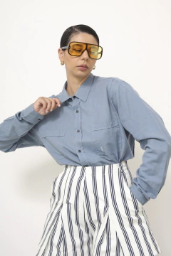 Camisa YSL azul vintage na internet