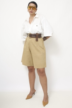Bermuda linho bege classica - comprar online
