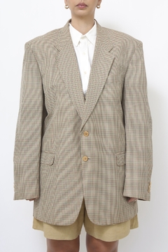 Blazer xadrez italiano bege vintage na internet