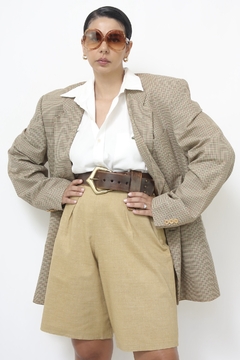 Blazer xadrez italiano bege vintage - comprar online