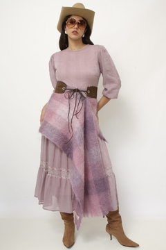Imagem do Cachecol lilas xadrez Monhair