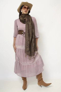 Pashimina estampada marrom - loja online