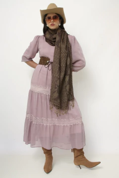 Pashimina estampada marrom - comprar online