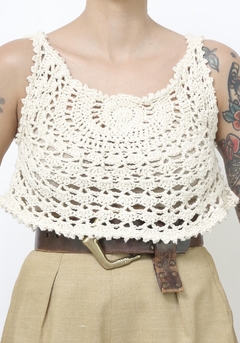 Top crochet brilho dourado - loja online