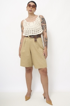 Top crochet brilho dourado - comprar online