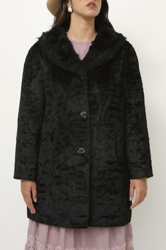 Casaco preto pelucia vintage - loja online