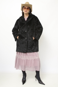 Casaco preto pelucia vintage - comprar online