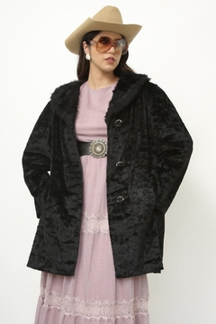 Casaco preto pelucia vintage - comprar online