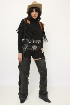 Calça couro franja chapadera cowboy - Capichó Brechó