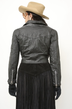 Jaqueta couro biker vintage
