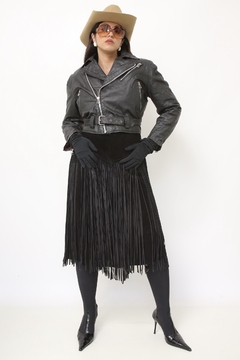 Jaqueta couro biker vintage