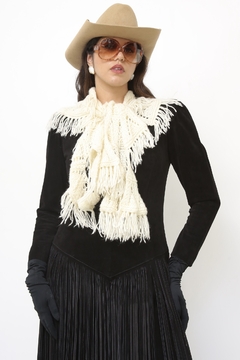 Cachecol franja tricot triangulo - comprar online