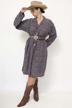 Vestido 100% seda estampado - Capichó Brechó