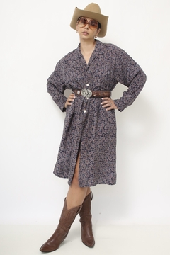 Vestido 100% seda estampado - loja online