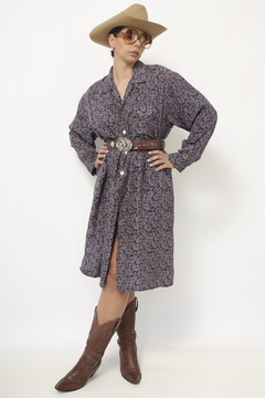 Vestido 100% seda estampado - loja online