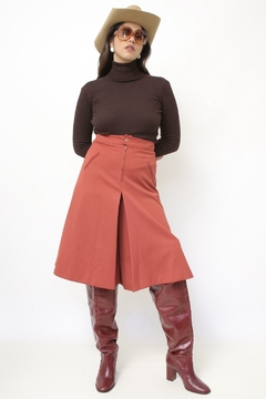 Bermudão telha vintage pregas - comprar online
