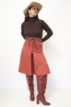 Bermudão telha vintage pregas - comprar online