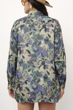 Camisa 100% seda estampada - loja online