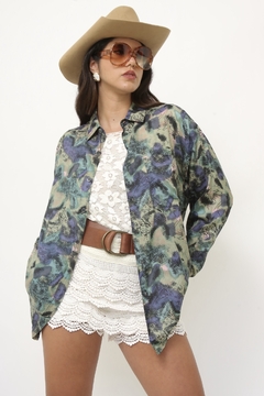 Camisa 100% seda estampada - comprar online