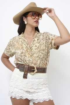 Camisa poliester estampa western marmore - comprar online