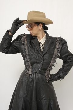 Imagem do Jaqueta couro cropped franja western